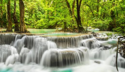 泰国，小瀑布，河，丛林