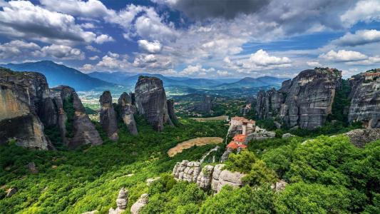 山，希腊，修道院，米特奥拉