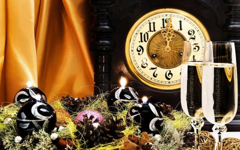 手表，玩具，新年，花环，装饰，假期