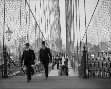 布鲁克林，纽约，桥，ch，b，人