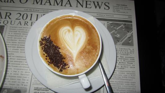 报纸，心，咖啡，杯子
