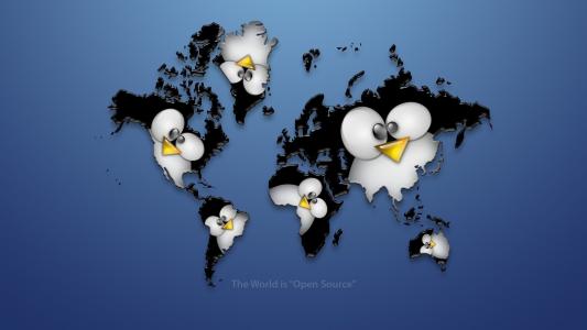 大洲，企鹅，Linux，世界地图