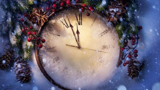 时钟，时间，拨号，雪，新的一年，2013，美，vipdelux