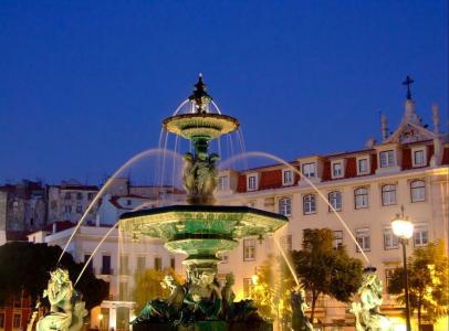 葡萄牙，里斯本，喷泉，雕塑