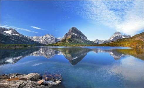 Swiftcurrent，lake，Montana，美国，Litvak.I