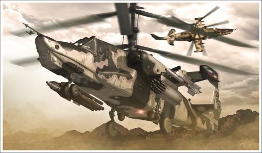 卡-50，直升机，黑鲨，航空，WWS