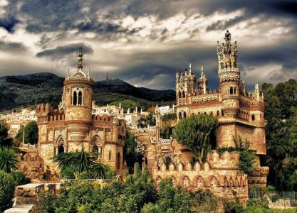 城堡colomares，西班牙，植被，天空