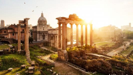 罗马，罗马，意大利，意大利，罗马论坛，广场，列，Templum Saturni，Arco di Settimio Severo，建筑