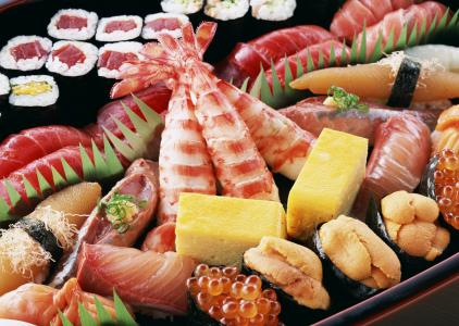 卷，虾，海鲜，菜肴，奶酪，日本料理