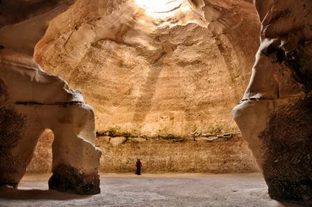 以色列，洞穴，光线，岩石，男人，美女