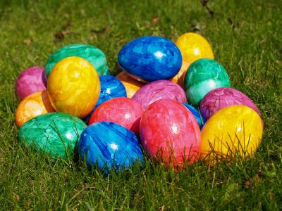 鸡蛋，复活节，五颜六色