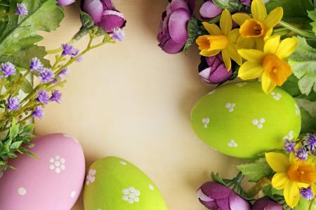 复活节，假期，板，鸡蛋，krashenki，鲜花，水仙，复活节
