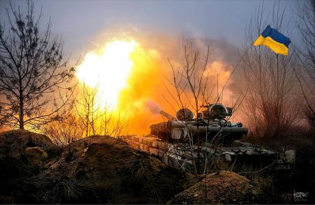坦克，射击，火，照片，德米特里Muravsky，乌克兰，战争
