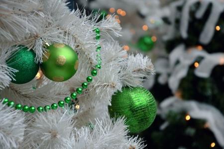 冬天，假期，圣诞树，球，珠，饰品