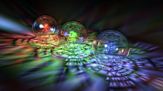3D，球，玻璃，闪光，透明，彩虹，眩光，美丽