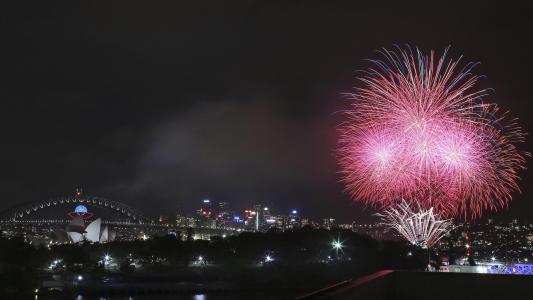 澳大利亚，2014年，悉尼，新年，烟花爆竹