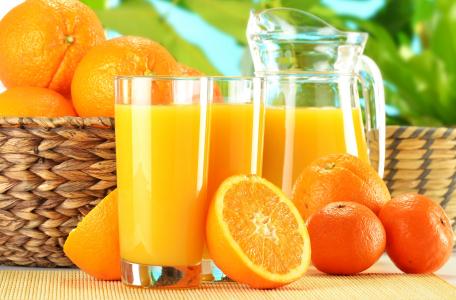 橘子，橙汁，橘子，水果