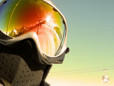 滑雪者，面具，眼镜，反射，索道