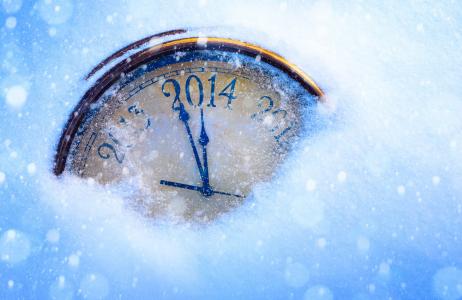 时钟，拨号，数字，箭头，雪，年，2014年，假期，新年，新年