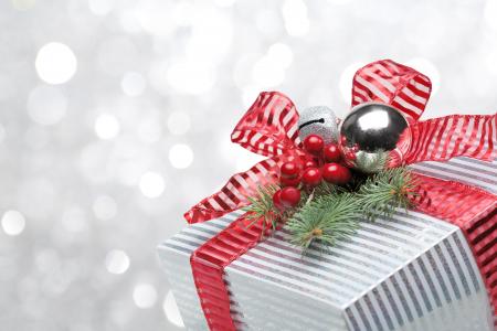 新年，圣诞快乐，礼物，樱桃，丝带，散景，圣诞节精神，圣诞快乐，礼物，樱桃，丝带，散景，圣诞节精神