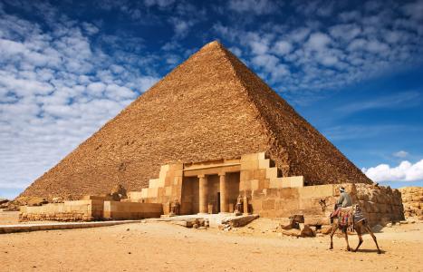 埃及，开罗，贝都因人，金字塔，天空，云，休息，石头，石灰石，寺庙
