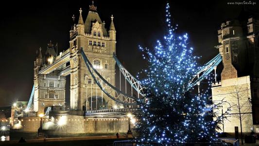 圣诞树，灯塔桥，泰晤士河