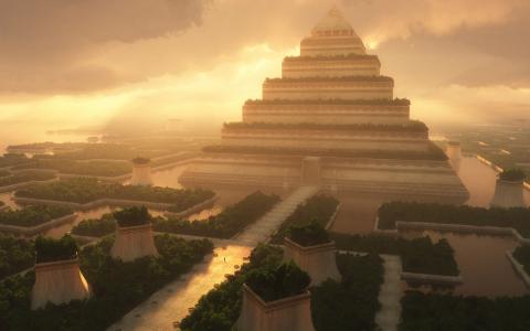 一天，寺庙，金字塔
