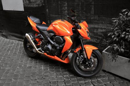 川崎，橙色，摩托车