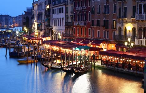 房子，意大利，咖啡厅，晚上，威尼斯，威尼斯，意大利