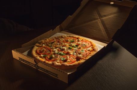 食物，披萨，盒子