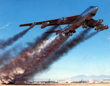 波音，B-47B，飞机，起飞，爬升