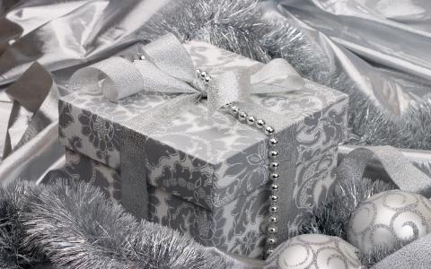 新年礼物，银，珠，布