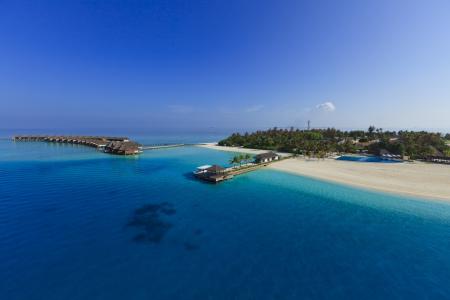 马尔代夫，天堂岛，蓝色的水