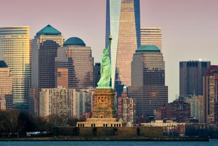 摩天大楼，美国，自由女神像，家，纽约，曼哈顿