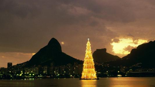 巴西，山，力拓，圣诞树