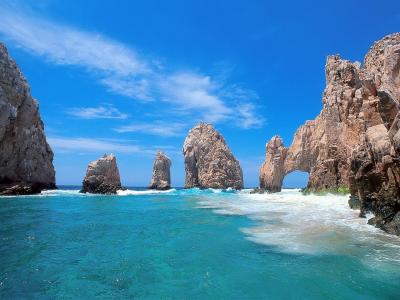 墨西哥，坎昆，海洋，岩石，冲浪，天空，休息，美女