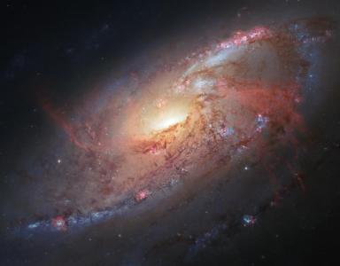 哈勃太空望远镜，m106，星星，螺旋星系，空间