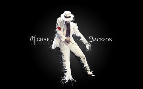 迈克尔杰克逊，带着名气的白色西装