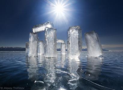 魔术，太阳和冰，贝加尔湖，照片，阿列克谢·特罗菲莫夫