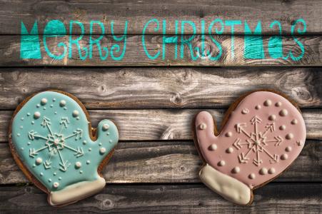 釉，圣诞快乐，饼干，表