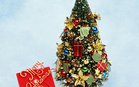 新的一年，圣诞快乐，圣诞树，礼物，圣诞节