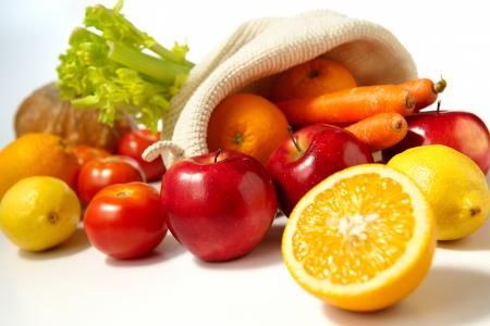 食物，蔬菜，柠檬，橘子，胡萝卜，水果，苹果