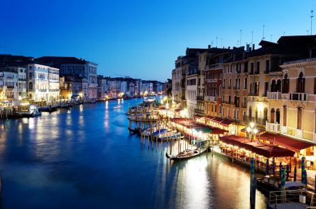 大运河，大运河，威尼斯，威尼斯，意大利，晚上，意大利
