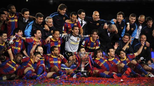 巴塞罗那，足球俱乐部，胜利，冠军，杯，团队，豹