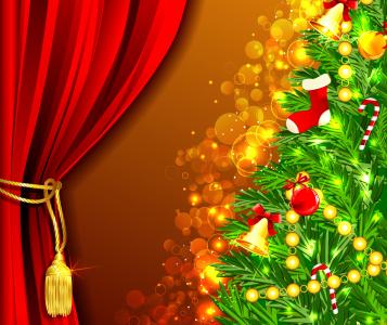 新年，圣诞节，新年，圣诞节，新年，玩具，球，装饰，树，分支机构，假期