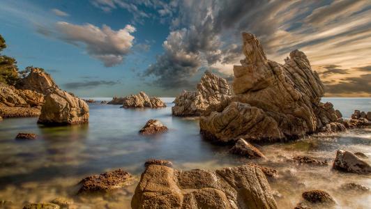 自然，景观，西班牙，布拉瓦海岸，海岸，海，岩石