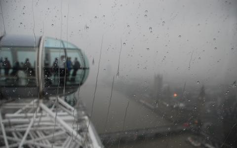 城市，城市，伦敦，伦敦，吸引力，人，玻璃，雨