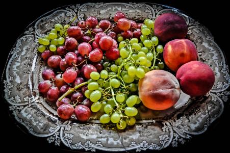 菜，葡萄，桃子，水果