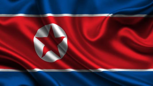 朝鲜，国旗，3d，朝鲜，国旗