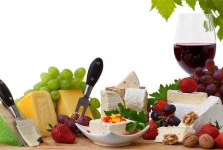 酒，葡萄，红，奶酪，草莓，玻璃